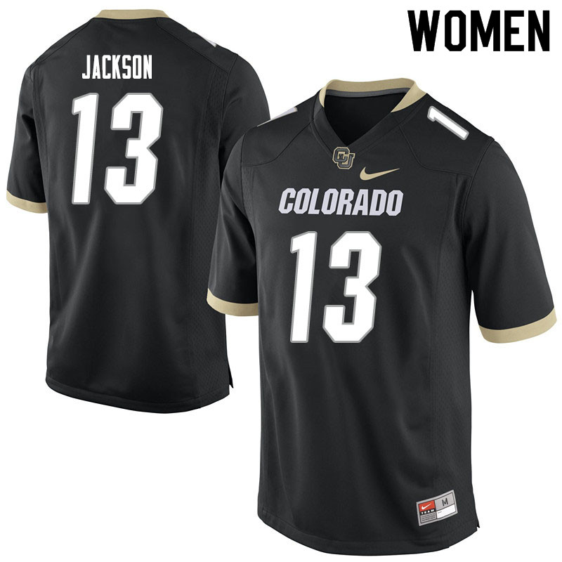 Women #13 Justin Jackson Colorado Buffaloes College Football Jerseys Sale-Black